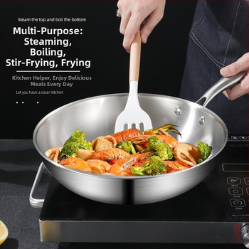 Wokas su trijų sluoksnių dugnu iš 304 nerūdijančio plieno, stiklinis dangtelis, 9 cm gylio, suderinamas su indukcine plokštele ir dujinė plokštele