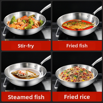 Wokas su trijų sluoksnių dugnu iš 304 nerūdijančio plieno, stiklinis dangtelis, 9 cm gylio, suderinamas su indukcine plokštele ir dujinė plokštele