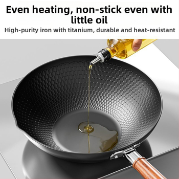 Ketaus wokas su nelipniu paviršiumi, su vienu dugnu, suderinamas su visomis viryklėmis