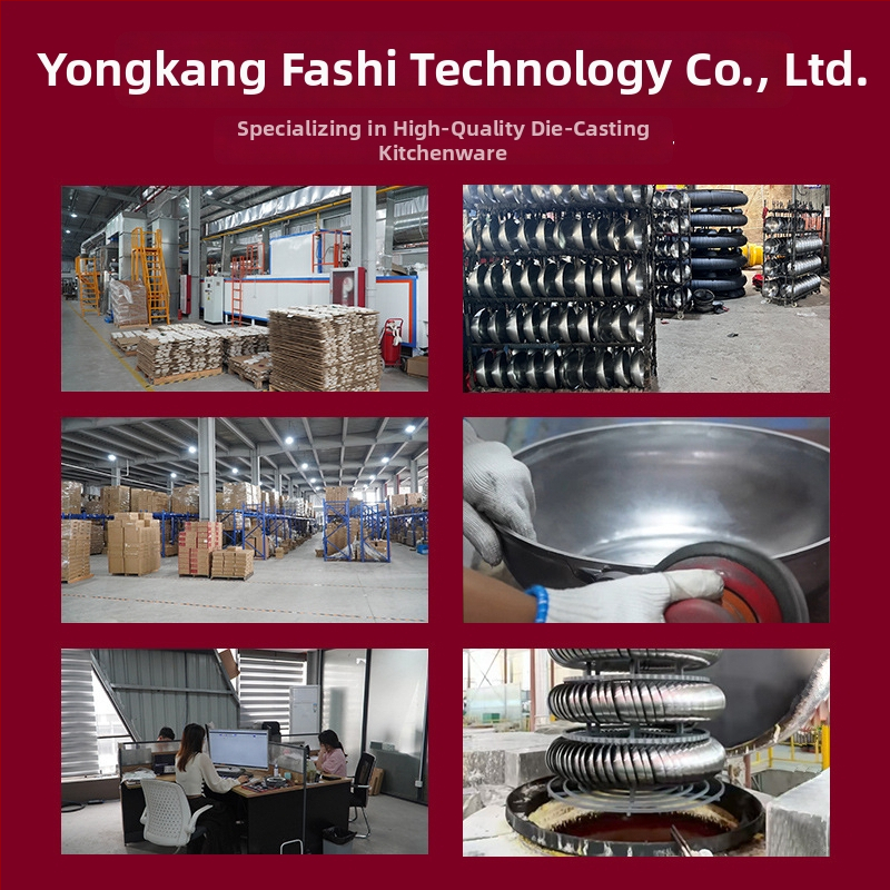 Keptuvė kepimui / plokščioji keptuvė – gryna geležis, kinų stilius, daugiapakopis dugnas, stiklinis dangtelis, modelis FS-CS-024