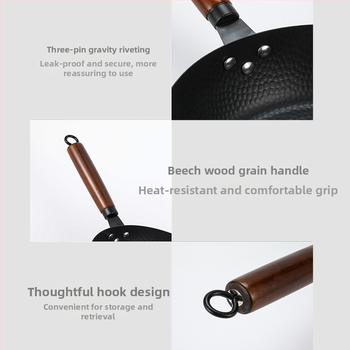 Japonų stiliaus plieninė keptuvė su žuvų žvynelių raštu, be dangos, nelipni, 1,4 kg, tinkama indukcijai ir dujinai viryklei.