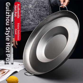 Wok keptuvė su įdubintu dugnu, iš rafinuoto plieno, be dengimo, nerūdijančio plieno dangtelis