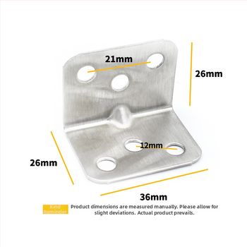 Nerūdijančio plieno 90° L formos kampinis laikiklis baldams – šlifuota paviršia, skirta lentynoms ir stalams