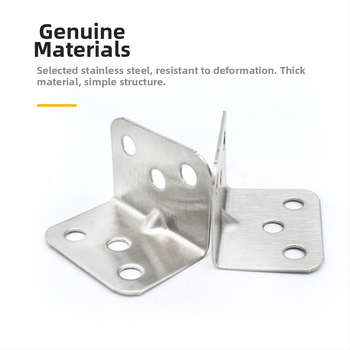 Nerūdijančio plieno 90° L formos kampinis laikiklis baldams – šlifuota paviršia, skirta lentynoms ir stalams
