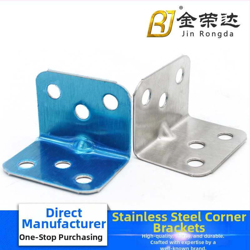 Nerūdijančio plieno 90° L formos kampinis laikiklis baldams – šlifuota paviršia, skirta lentynoms ir stalams