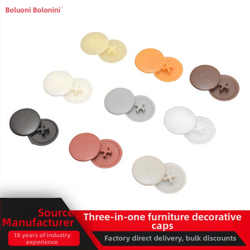 Dekoratyvinis dangtelis baldų jungčiai, trijų į vieną, ekscentrinis dangtelis, plastikas, 3D spausdinimas, modelis cz-001