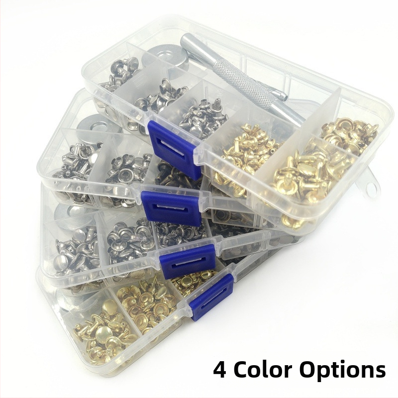 120 gab., divpusēju kniedu uzstādīšanas komplekts ādas apģērbiem — Xinghu