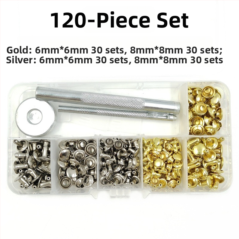 120 vnt dvipusio kniedžių įrankių rinkinio odiniams drabužiams — Xinghu