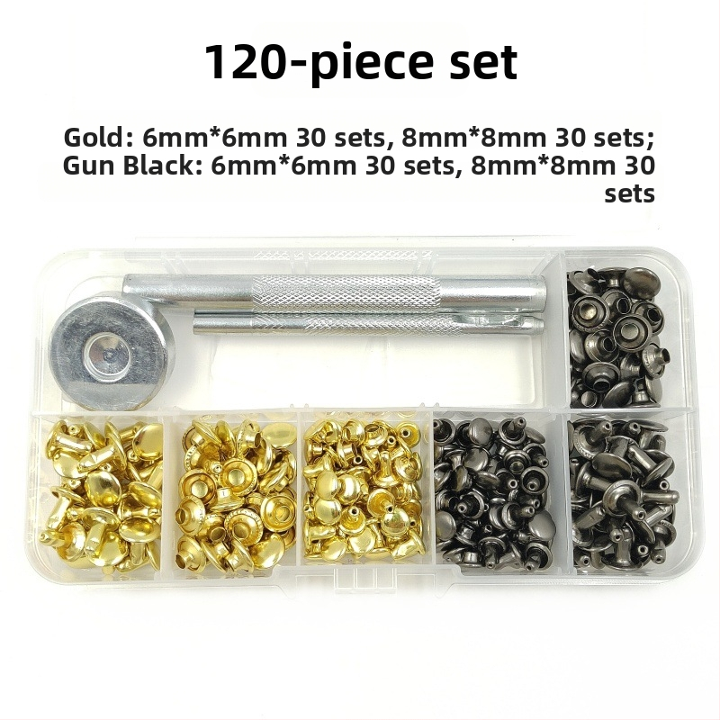 120 vnt dvipusio kniedžių įrankių rinkinio odiniams drabužiams — Xinghu