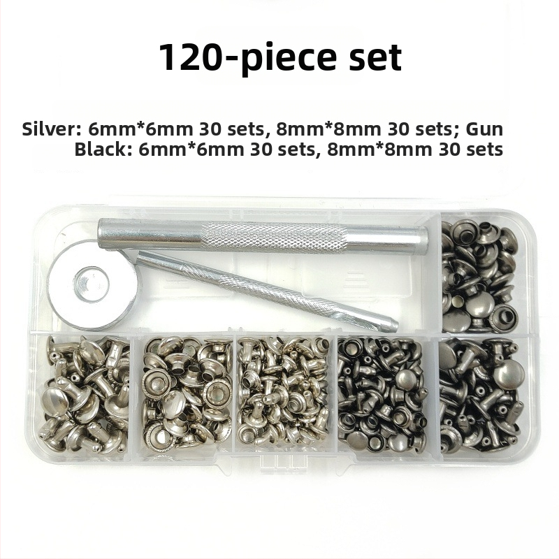 120 vnt dvipusio kniedžių įrankių rinkinio odiniams drabužiams — Xinghu