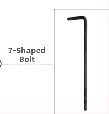 Huilin ankeriniai varžtai bokštiniam: formos 7 ir 9, L formos, M2416 įmontuojami varžtai; Q235 anglies plienas; stiprumas 12.9; tarptautinis standartas; klasė A