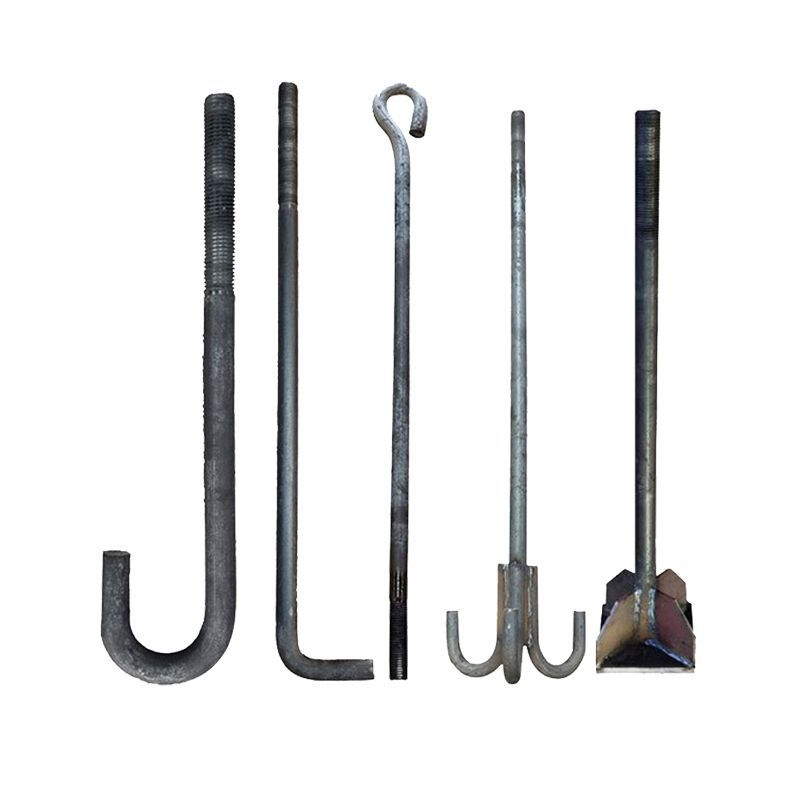 Huilin ankeriniai varžtai bokštiniam: formos 7 ir 9, L formos, M2416 įmontuojami varžtai; Q235 anglies plienas; stiprumas 12.9; tarptautinis standartas; klasė A