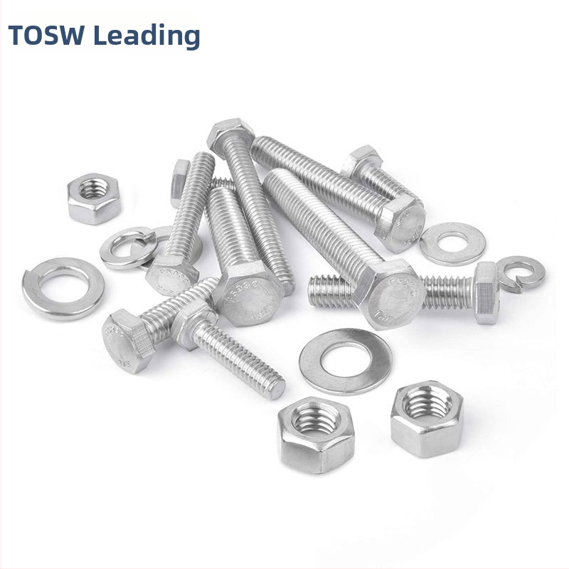 Lingding hardware ārējais sešstūru skrūvju komplekts, 304 nerūsējošā tērauda, A2-70 klase, Nacionālais standarts