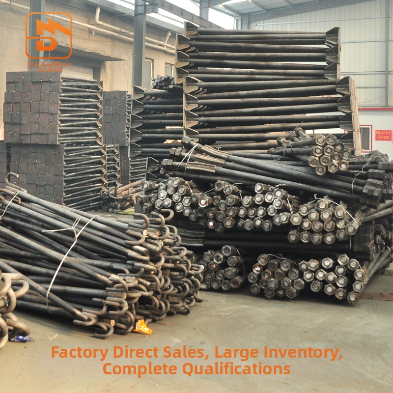 Ankerbolts ar L-veida metināto plāksni, Q235 oglekļa tērauds, izturības klase 4.8, standarts JIS B1178-2009, klase A