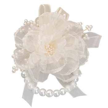 Korejos stiliaus rankų gėlė vestuvėms, rankų darbo iš audinio