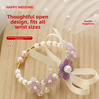 Družikų riešo gėlė vestuvėms – kinietiško stiliaus plastikas, Romantic Happy Events