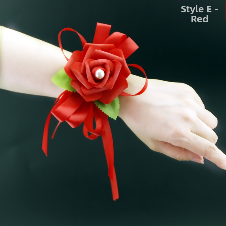 Korejas stilā plaukstas aproce ar ziediem kāzām – roku darīts, PE materiāls, pielāgojams, dāvana