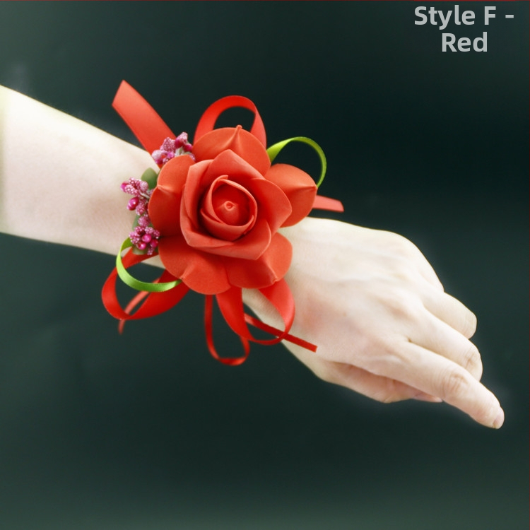 Korejas stilā plaukstas aproce ar ziediem kāzām – roku darīts, PE materiāls, pielāgojams, dāvana