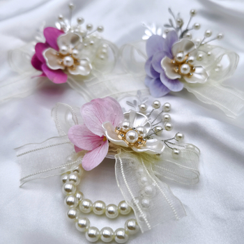 Vestuvinė rankos gėlė kumoms, plastikinė gėlė ant rankos, lipni apdaila, kinų stilius – dovana