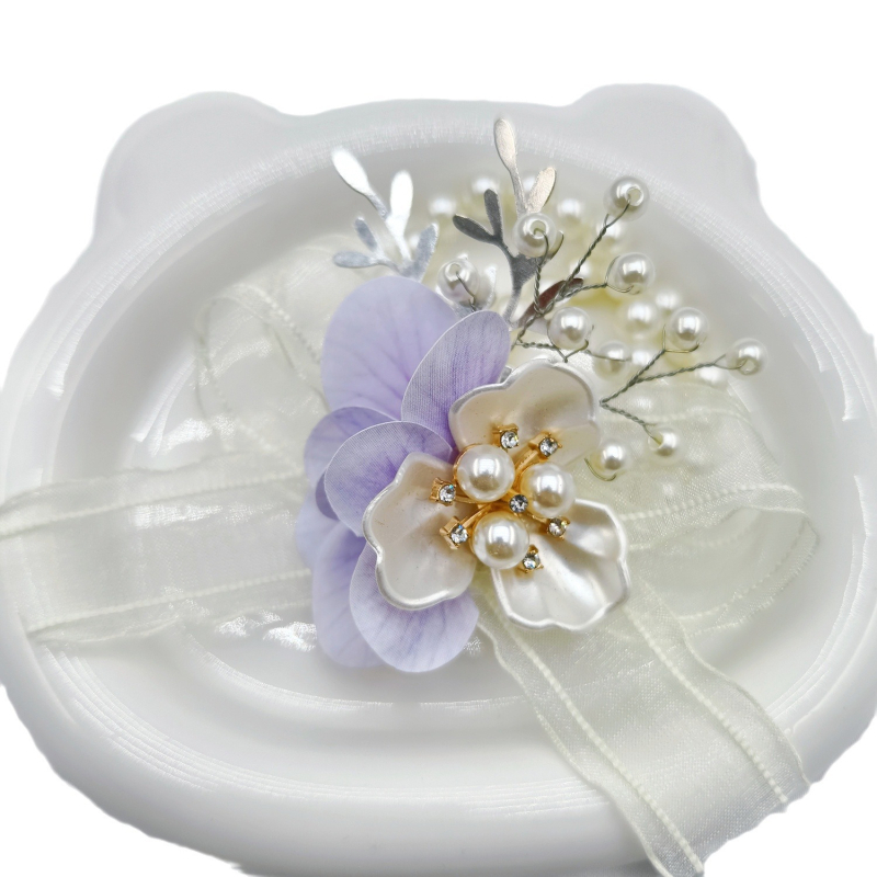 Vestuvinė rankos gėlė kumoms, plastikinė gėlė ant rankos, lipni apdaila, kinų stilius – dovana