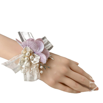 Καρπού βραχιόλι παρανύμφου με μεταξωτά πέταλα, δώρο για συμμαθήτρια, ουδέτερο στυλ