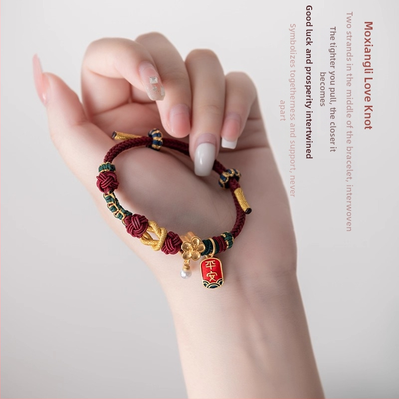 DIY pintinė apyrankė iš virvelės, kinų mados stilius, 2025 m. pavasaris, universalus