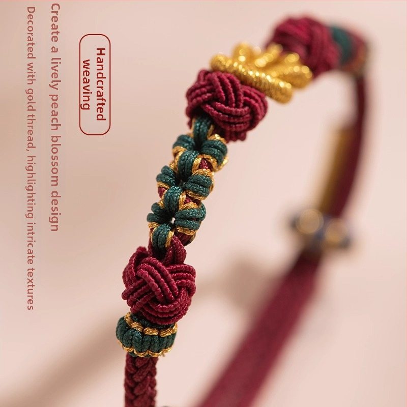 DIY pintinė apyrankė iš virvelės, kinų mados stilius, 2025 m. pavasaris, universalus