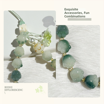 Bodhi Root apyrankė su mielu gyvūnų raštu ir raktų pakabuku — poliruotas, prekių ženklas Jinge, Rudens 2025 išleidimas