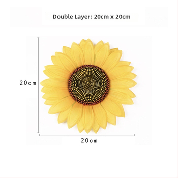 Rankoje laikomas saulėgrąžų šokių rekvizitas — šilkinė gėlė, saulėgrąžų veislė; vestuvėms, lauko renginiams, fotografijos rekvizitams, namų dekorui