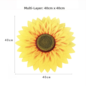 Rankoje laikomas saulėgrąžų šokių rekvizitas — šilkinė gėlė, saulėgrąžų veislė; vestuvėms, lauko renginiams, fotografijos rekvizitams, namų dekorui