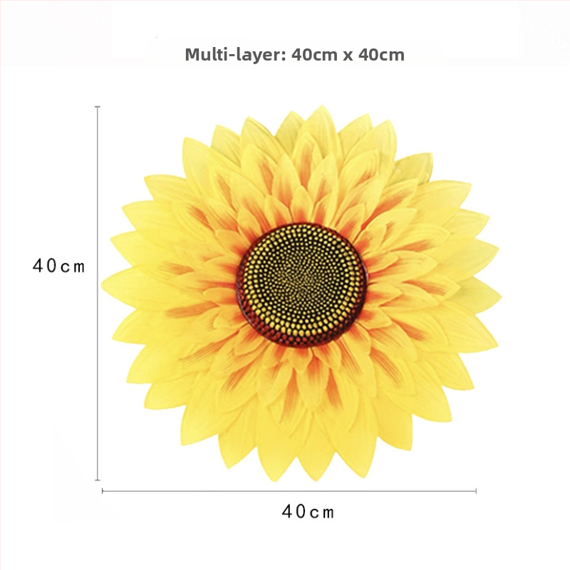 Rankoje laikomas saulėgrąžų šokių rekvizitas — šilkinė gėlė, saulėgrąžų veislė; vestuvėms, lauko renginiams, fotografijos rekvizitams, namų dekorui