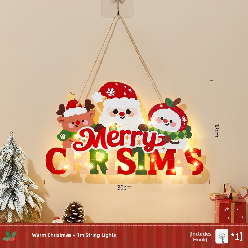 Puidust jõulukaunistused Zhenhuan – jõulul stiilis rippuv dekor kuusele ja uksele