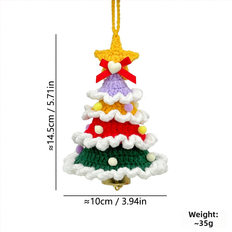 Kalėdinis rankų mezgimo vilnos automobilio papuošalas su varpeliais, pritaikomas; Medžiaga: vilna; Pakuotė: Opp bag; Prekės ženklas: Wooden knitting