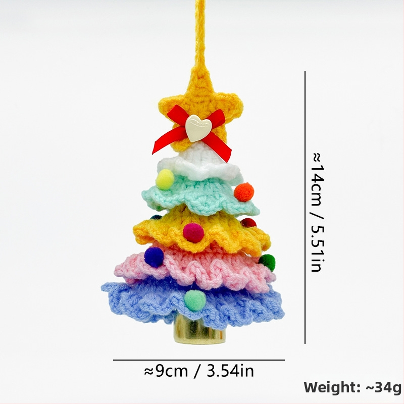 Kalėdinis rankų mezgimo vilnos automobilio papuošalas su varpeliais, pritaikomas; Medžiaga: vilna; Pakuotė: Opp bag; Prekės ženklas: Wooden knitting