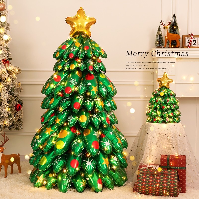 Inhaliuojama Kalėdų eglutės dekoracija vitrininėms ir parduotuvėms; medžiaga: aliuminio folija; prekės ženklas: Zhenhuan; paskirtis: dekoravimas