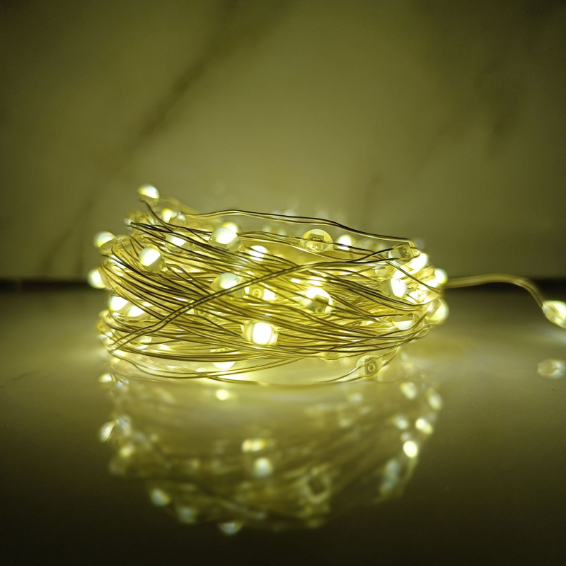 Božićne LED lampice na bakrenoj žici, vanjske vodootporne, 100 LED, opcija baterijske kutije ili utičnice