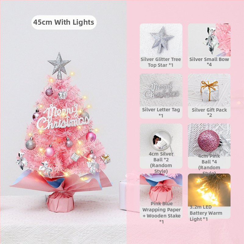 Mini Kalėdų eglutės rinkinys su šilkiniais žiedais, Prekės ženklas Fupo, Kalėdiniai papuošalai