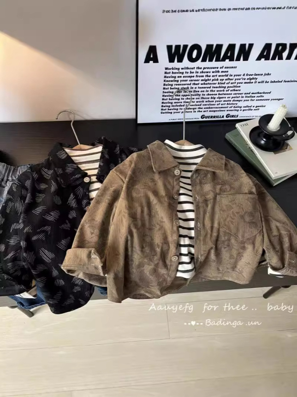 Unisex dječja košulja s dugim rukavima, prugasta, ovratnik tipa lapel, 100% poliester, mekan dodir, za djecu 8+ godina