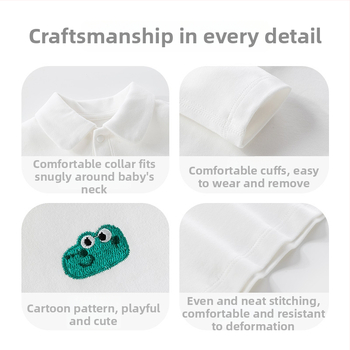 Polo majica za bebe s reverom – Unisex, dugi rukavi, 100% pamuk, za dob 1–3 godine, proljeće i jesen