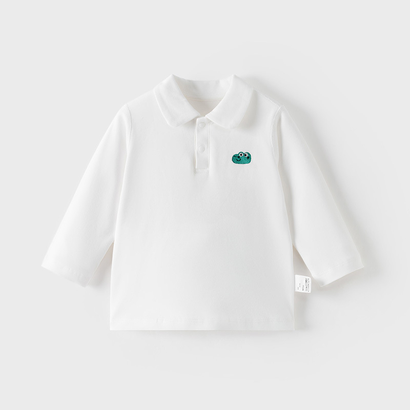 Polo majica za bebe s reverom – Unisex, dugi rukavi, 100% pamuk, za dob 1–3 godine, proljeće i jesen