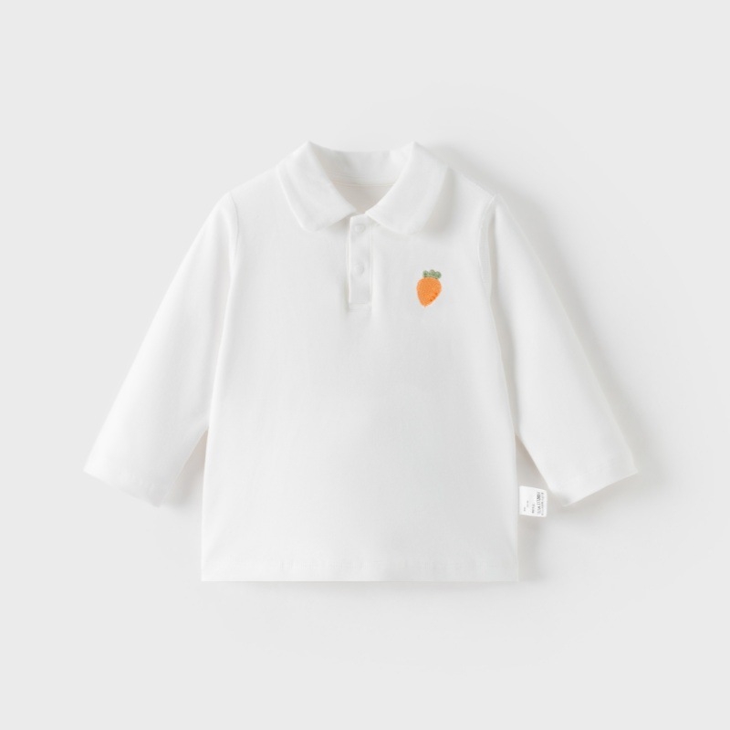 Polo majica za bebe s reverom – Unisex, dugi rukavi, 100% pamuk, za dob 1–3 godine, proljeće i jesen