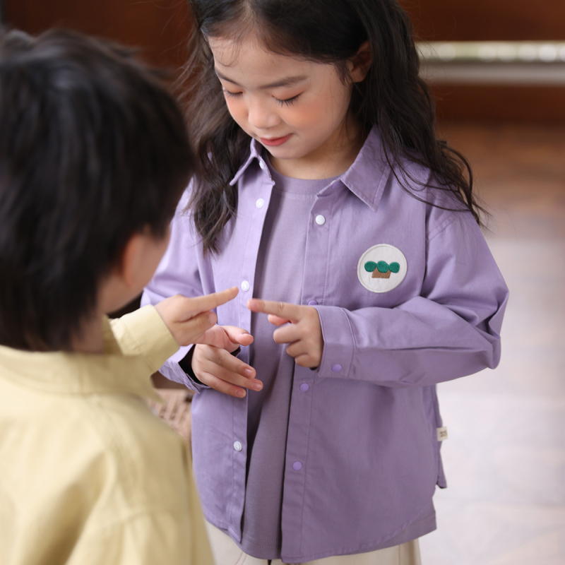 Dječja košulja s reverom, 100% pamuk, dugi rukav, unisex, proljeće i jesen