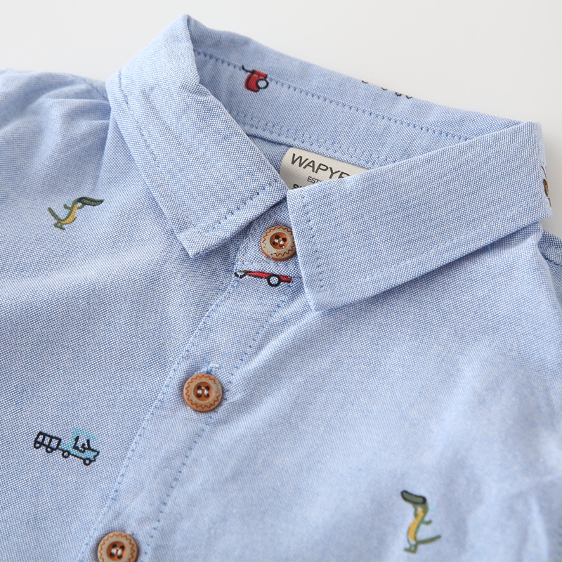 Dječja košulja s dugim rukavima od pamuka, Oxford tkanina, crtani uzorak, za dob 3-8 godina.