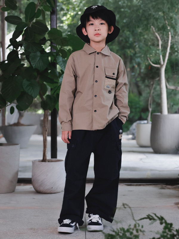 Dječja košulja s reverom, pamuk materijal, dugi rukavi, brzo-sušeći vanjski dio, jesen 2025