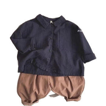 Unisex dječja košulja, kratki rukav, ovratnik tipa lapel, mekana obrada poliestera, za djecu 3–8 godina, ljeto 2025