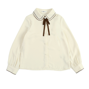 JK stil set za djevojčice: košulja s plisiranom suknjom; dugi rukavi; reverni ovratnik; poliester smjesa 60%; mekan na dodir