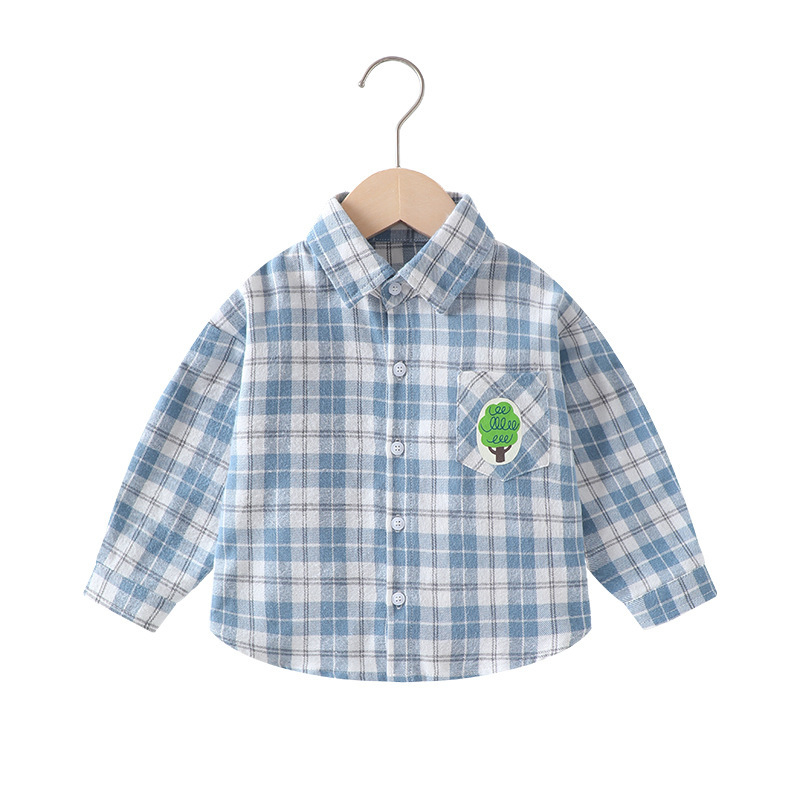 Dječja košulja s dugim rukavima, unisex, ovratnik lapel, cartoon uzorak, 100% pamuk