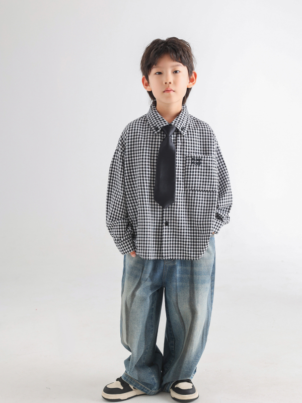 Dječja košulja s dugim rukavima, korejskog stila, 100% pamuk, meka obrada, za djecu od 3 do 8 godina