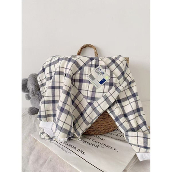 Dječja košulja, karirani uzorak, ovratnik s reverom (lapel), dugi rukavi, 50/50 pamuk-poliester mješavina, jesen, za djecu 3–8 godina
