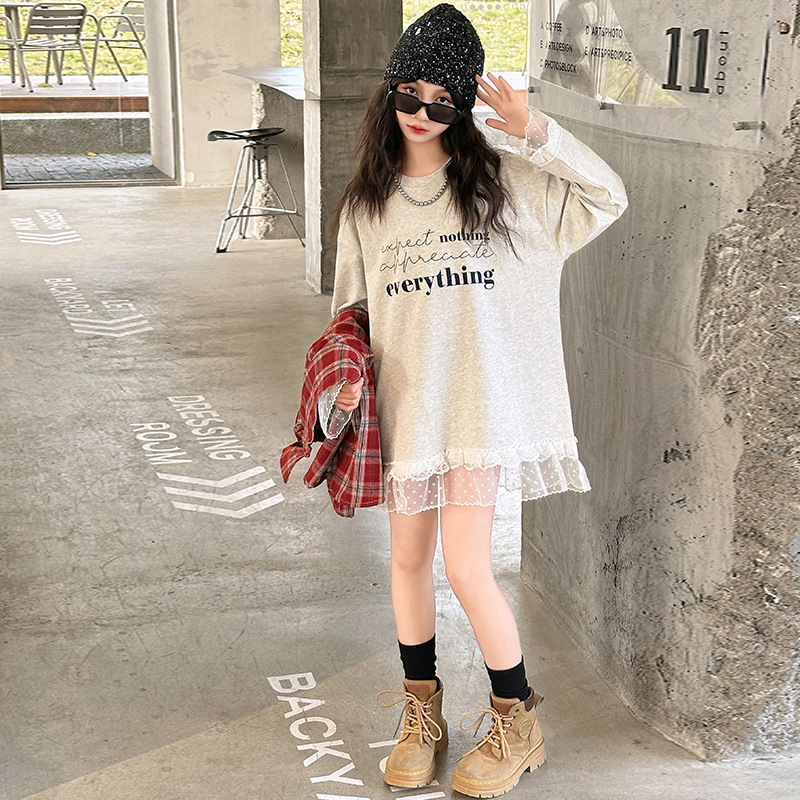 Xinrong dječja košulja za djevojčice – karirani uzorak, duge rukave, ovratnik s reverom, pamuk 70%, ležerni stil